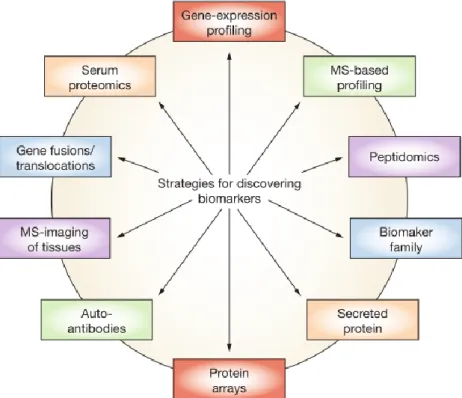 Fig.  3  –  Outline  of  strategies  for  biomarker  discovery  through  utilization  of  emerging  technologies