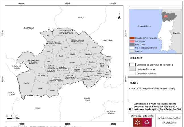 Figura 7: Enquadramento geográfico do concelho de Vila Nova de Famalicão 