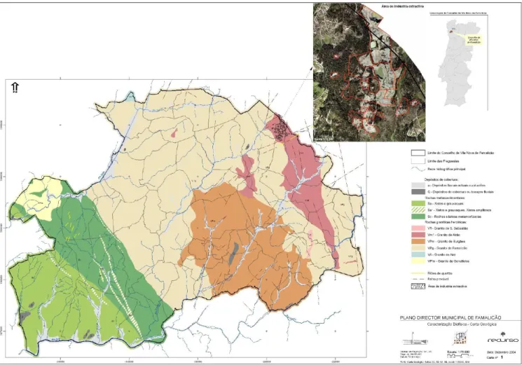 Figura 13: Carta geológica do concelho de Vila Nova de Famalicão 
