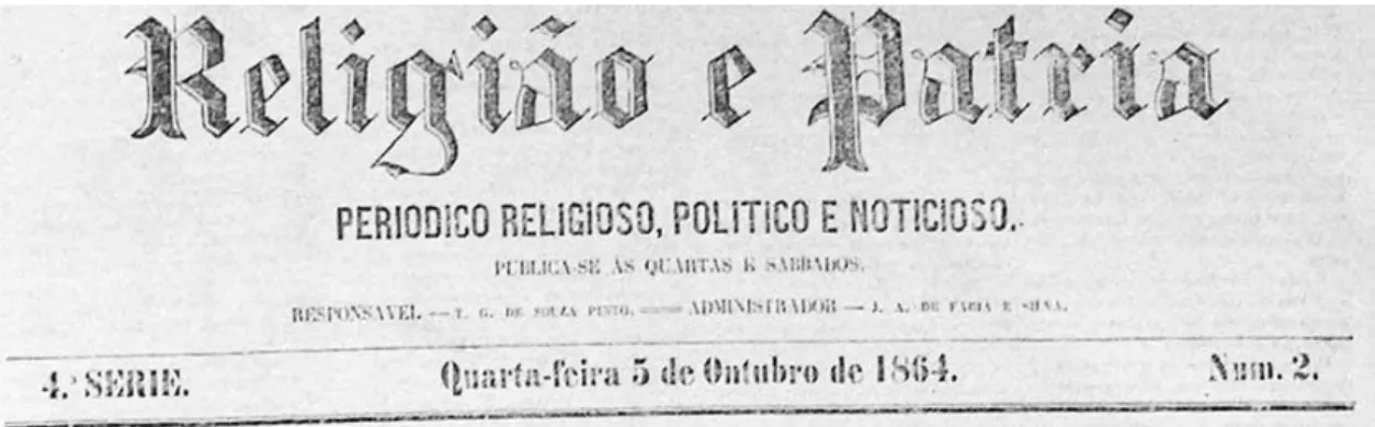 Figura 6 - Cabeçalho do número 2 da 4º Série do Religião e Pátria de 5 de Outubro de 1864