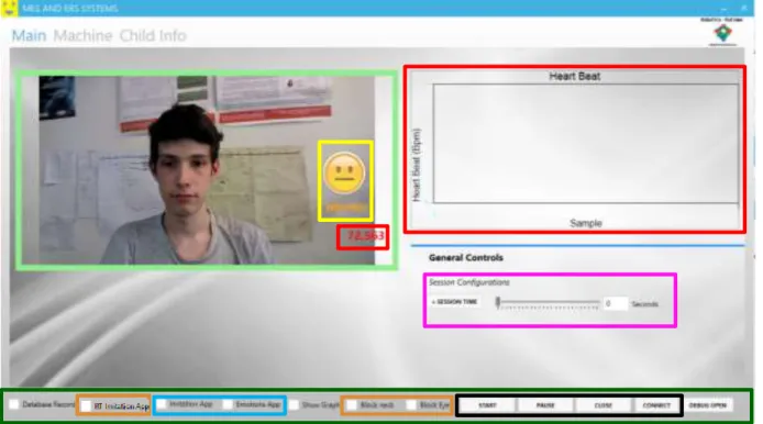 Figure 4.3-1 The ‘MES and ERS GUI’ window showing the ‘Main’ tab. 