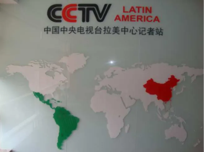 Figura 6:  Placar na entrada do escritório da CCTV  Latin America  em São Paulo 9