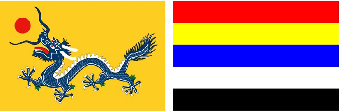 Ilustração 3 – A bandeira da dinastia Qing e a da República da China (1912 - 1928) 169