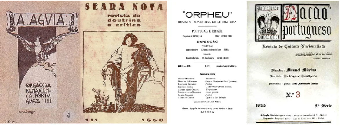 Ilustração 4 – As revistas: A Águia, Seara Nova, Orpheu e Nação Portuguesa 206