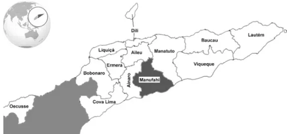 Figura 2: Localização geográfica do distrito de Manufahi, na Republica Democrática de Timor  