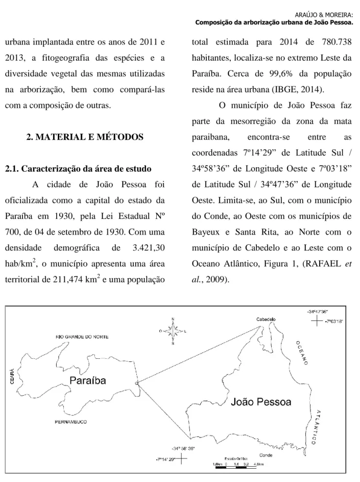 Figura 1. Mapa de localização da área de estudo. João Pessoa-PARAÍBA-BRASIL (FONTE: 