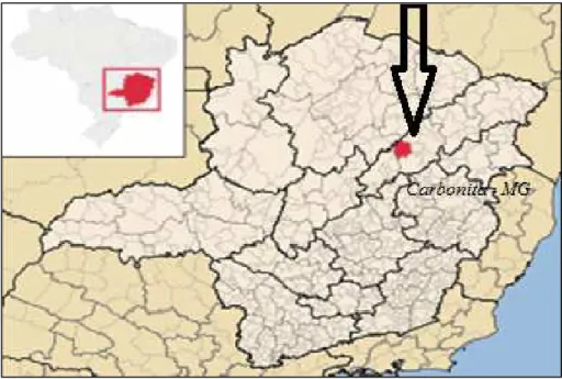 Figura 1 - Localização do município de Carbonita no Estado de Minas Gerais.  