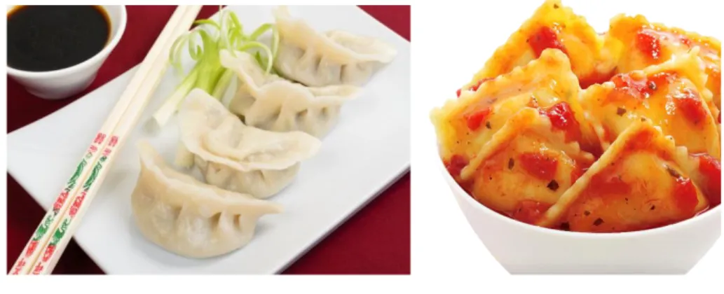 Figura 7- Jiaozi chineses                                        Figura 8 – Ravioli Italiano 