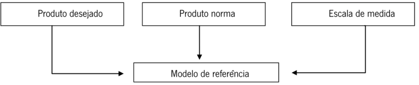 Figura 3 – Elementos do modelo de referência do avaliador   Fonte: Alves, 2004, p. 50  Este modelo existe antes do momento da avaliação mas não significa que seja estático,  pois pode evoluir durante o processo de avaliação
