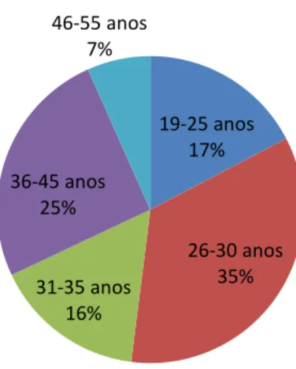 Fig. 2. Idade dos colaboradores  (dados de dezembro de 2015)