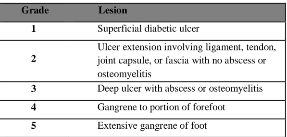 Table 1. Wagner Ulcer classification system (Taken from [3]). 