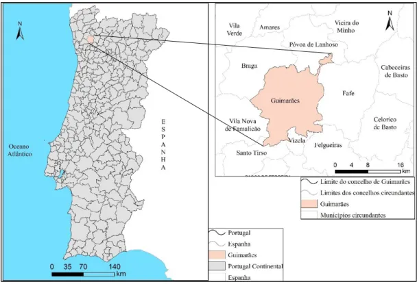 Figura 9: Enquadramento geográfico do concelho de Guimarães