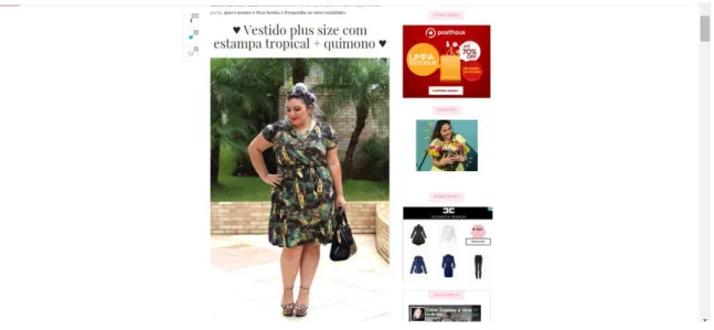 Figura 2 - Vestido plus size com estampa tropical + quimono. 