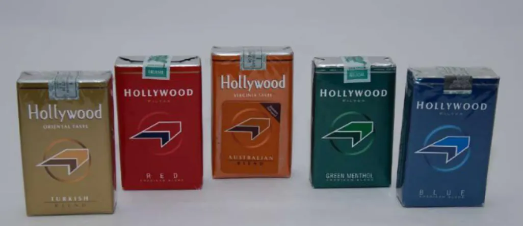 Figura 20: Família de cigarros com diferentes sabores da marca Hollywood, estratégia mundial utilizada pela British  American Tobacco 