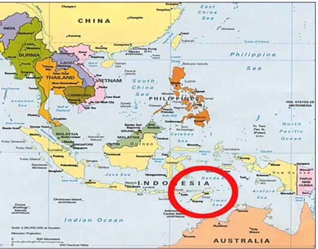 Figura 1: Posição geográfica de Timor-Leste na Ásia-Pacífico 