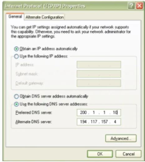 Figura 10: Modificação das preferências do servidor DNS no host file. 