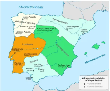 Figura 3 – divisão administrativa da Hispânia 