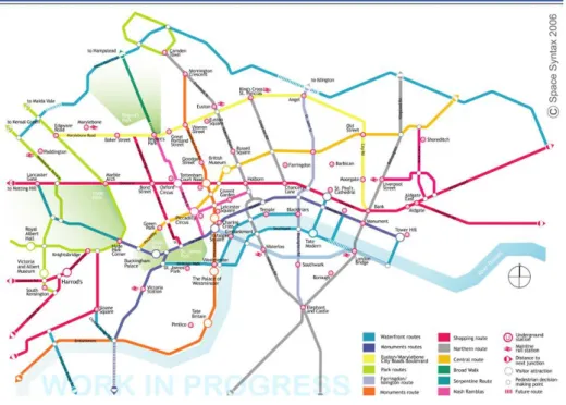 Figura 2.7 - Mapa de rotas pedonais de Londres (London Pedestrian RouteMap) 