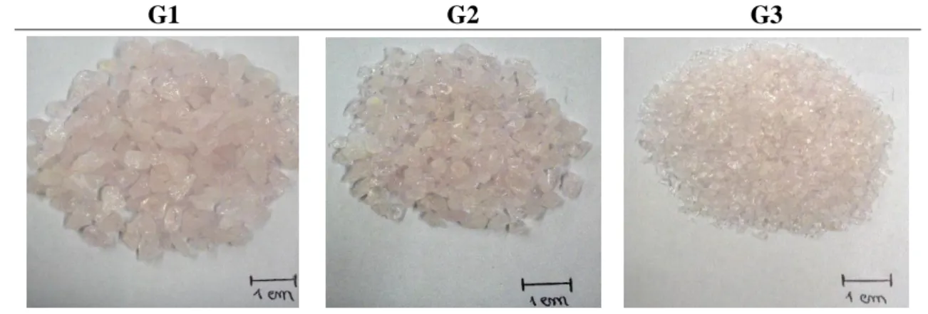 Figura 13 a) Amostra das impurezas do quartzo retiradas manualmente; b) amostra das  impurezas usadas na análise por difração de raio X