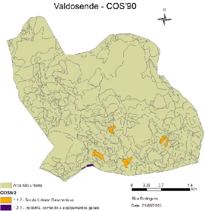 Figura 43 - Valdosende, freguesia de Concelho de Terras de Bouro – Zona Urbana – COS’90 