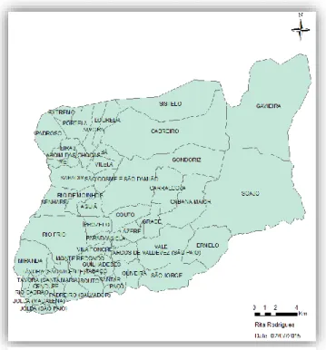 Figura 13 - Mapa das freguesias do Concelho  de Arcos de Valdevez 