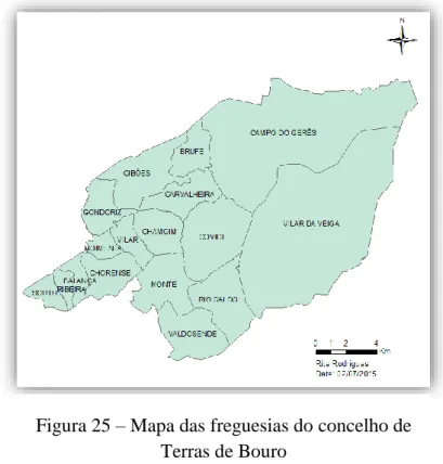 Figura 25 – Mapa das freguesias do concelho de  Terras de Bouro 