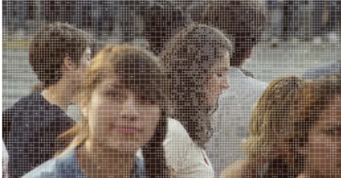 Figure 4  Example of frame partitioning of the test sequence Crosswalk (Property of Netflix Inc