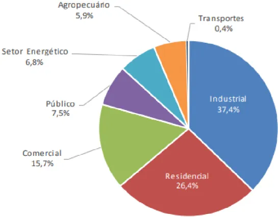 Figura 1: Participação setorial no consumo de eletricidade.