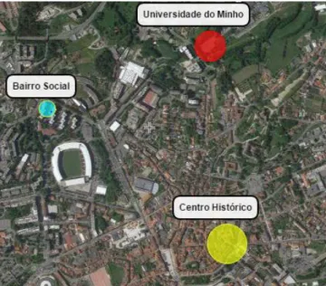 Figura 25 - Localização do Bairro Social de Nossa Sra. Conceição, Guimarães   (Fonte:  Trabalho próprio sobre  scribblemaps, 2015)