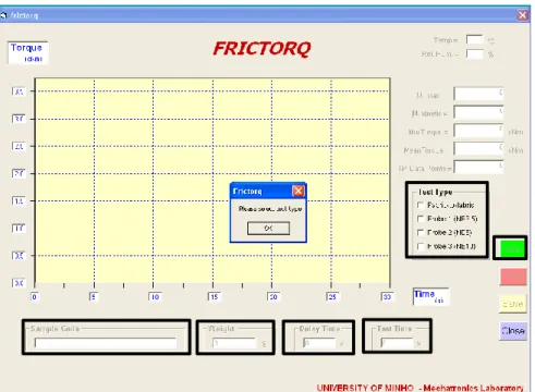 Figura 3.1 - Painel de controlo atual do FricTorq