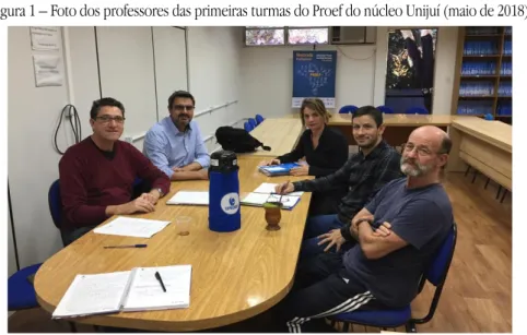 Figura 1 – Foto dos professores das primeiras turmas do Proef do núcleo Unijuí (maio de 2018)