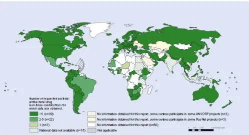 Figura 5. Situação mundial da resistência antimicrobiana combinada em 2013 [21]. 