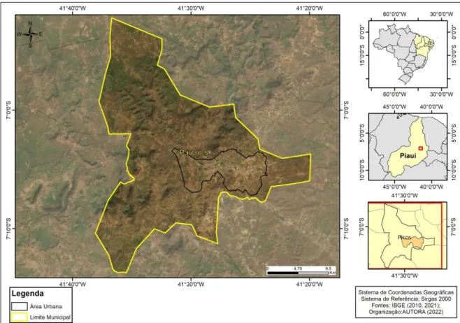 Figura 2 – Delimitação da área do município de Picos –PI 