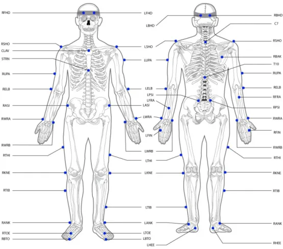 Figure 4 - Markers' position on the body. 