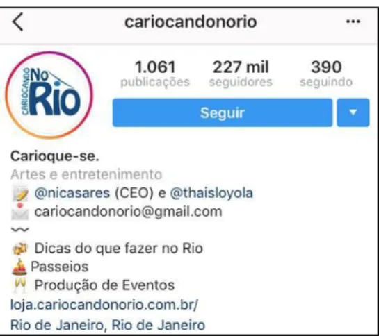Figura 1: Perfil Cariocando no Rio