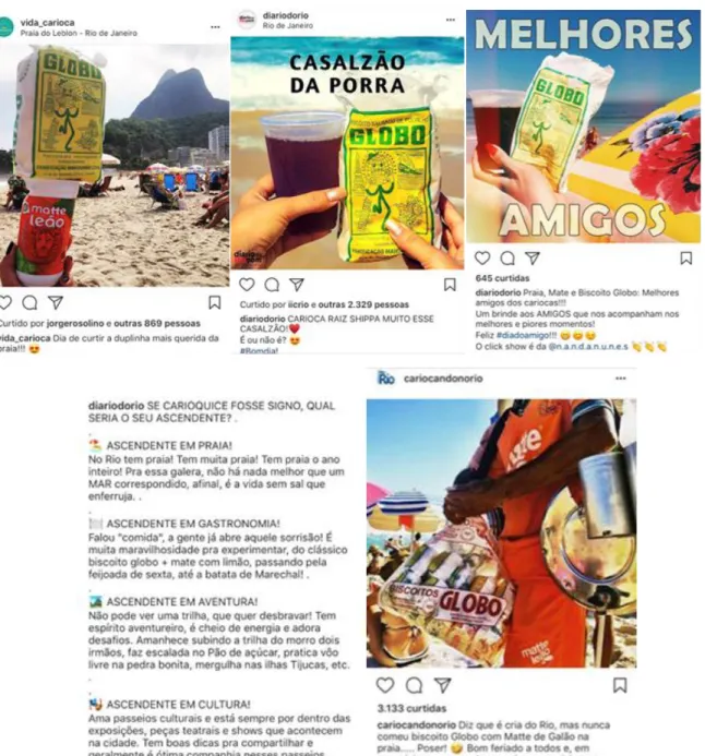 Figura 14: Outros exemplos de postagem Matte Leão &amp; biscoito Globo 