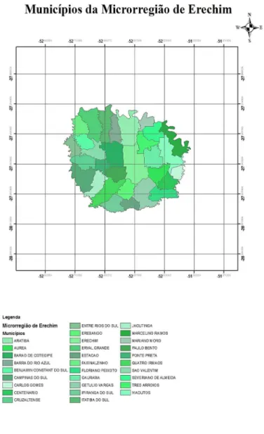 Figura 2 – Municípios pertencentes da Microrregião de Erechim 