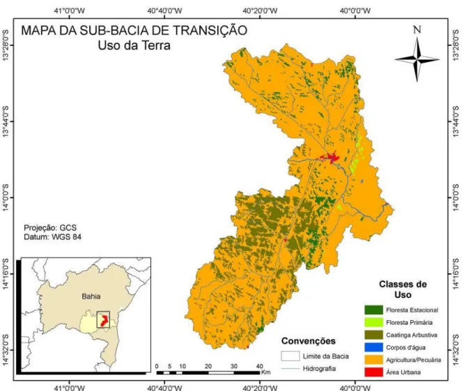 Figura 12 - Mapa acerca da geomorfologia da sub-bacia de Transição, na Bahia. 
