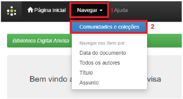 Figura 2 - Visualizar as comunidades e coleções.