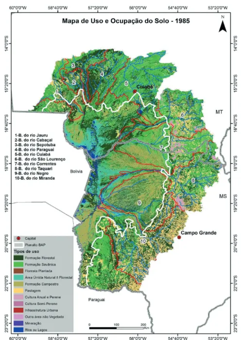Figura 6 – Mapa de uso e ocupação do solo da BAP (1985)