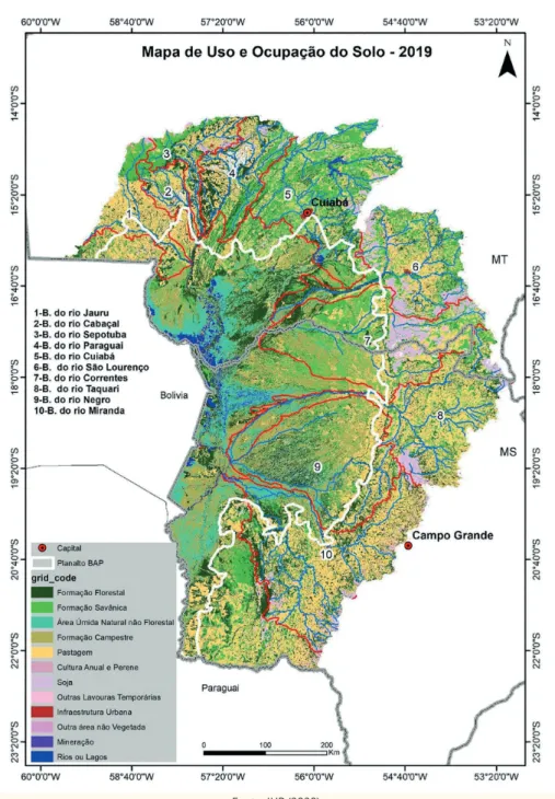 Figura 7 – Mapa de uso e ocupação do solo da BAP (2019)