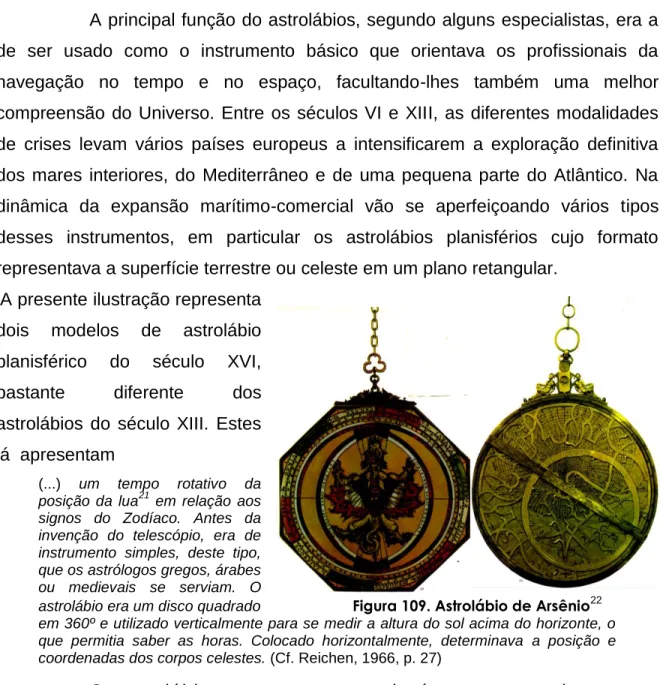 22  Figura 109. Astrolábio de Arsênio, foi scaneada do livro de REICHEN, Charles-Albert