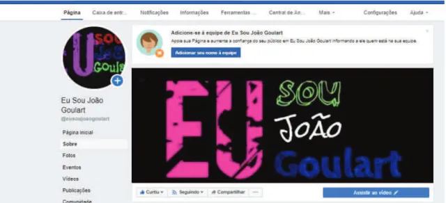 Figura 5 - Fanpage “Eu sou João Goulart” 