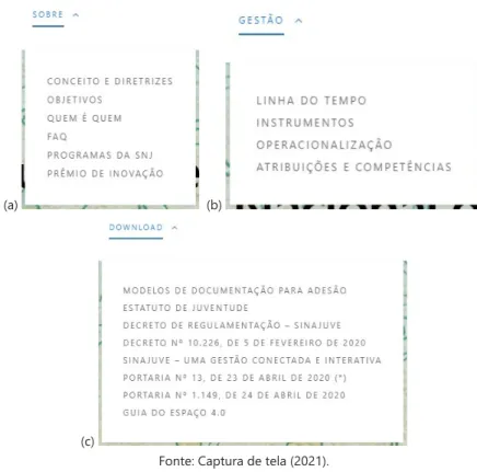 Figura 2 - Menus expansíveis