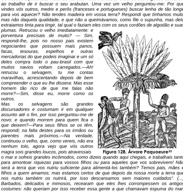53.  33  Figura 131. Árvore Paquoeure. In: LESTRINGANT, Frank. Le Brèsil d’André Thevet, 1997,  p