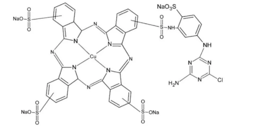 Figura 1. Estrutura química do corante turquesa remazol. 