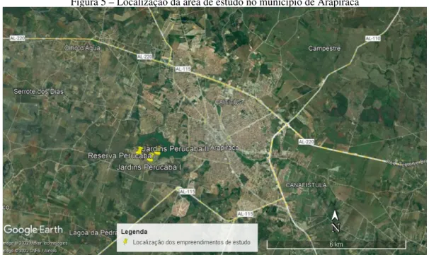 Figura 5 – Localização da área de estudo no município de Arapiraca