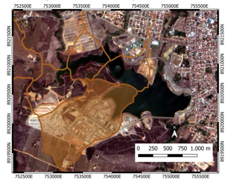 Figura 16 – Cenário de 2021, juntamente com as delimitações das sub-bacias do Rio Perucaba na Região
