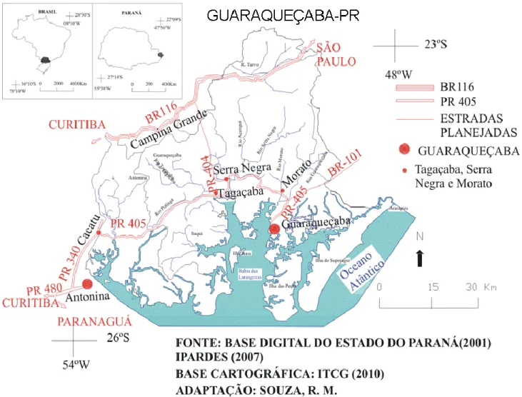 FIGURA 3 – Localização da cidade de Guaraqueçaba .  