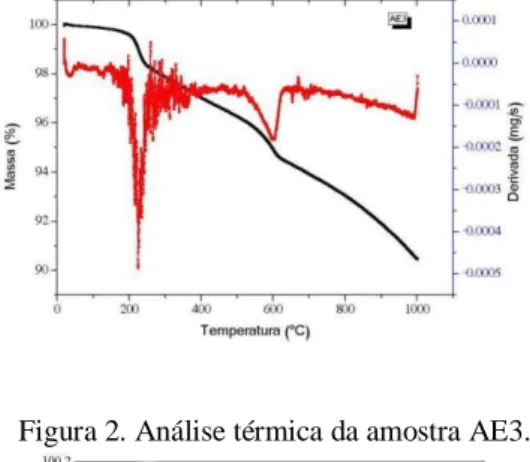 Figura 2. Análise térmica da amostra AE3. 